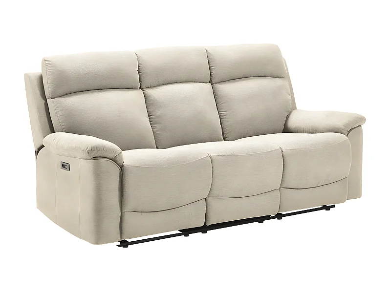 Relaxbank in stof Katika-Kleur Licht beige-Systeem Elektrisch-Aantal plaatsen) 3 plaatsen