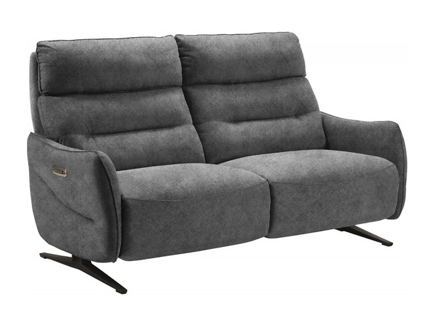 Canapé de relaxation en microfibre Kondonia-Couleur Gris-Système Electrique-3 places