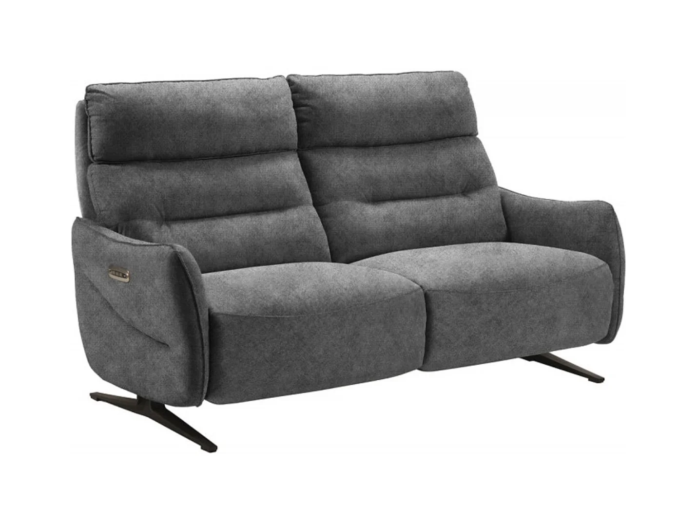 Canapé de relaxation en microfibre Kondonia-Couleur Gris-Système Electrique-3 places