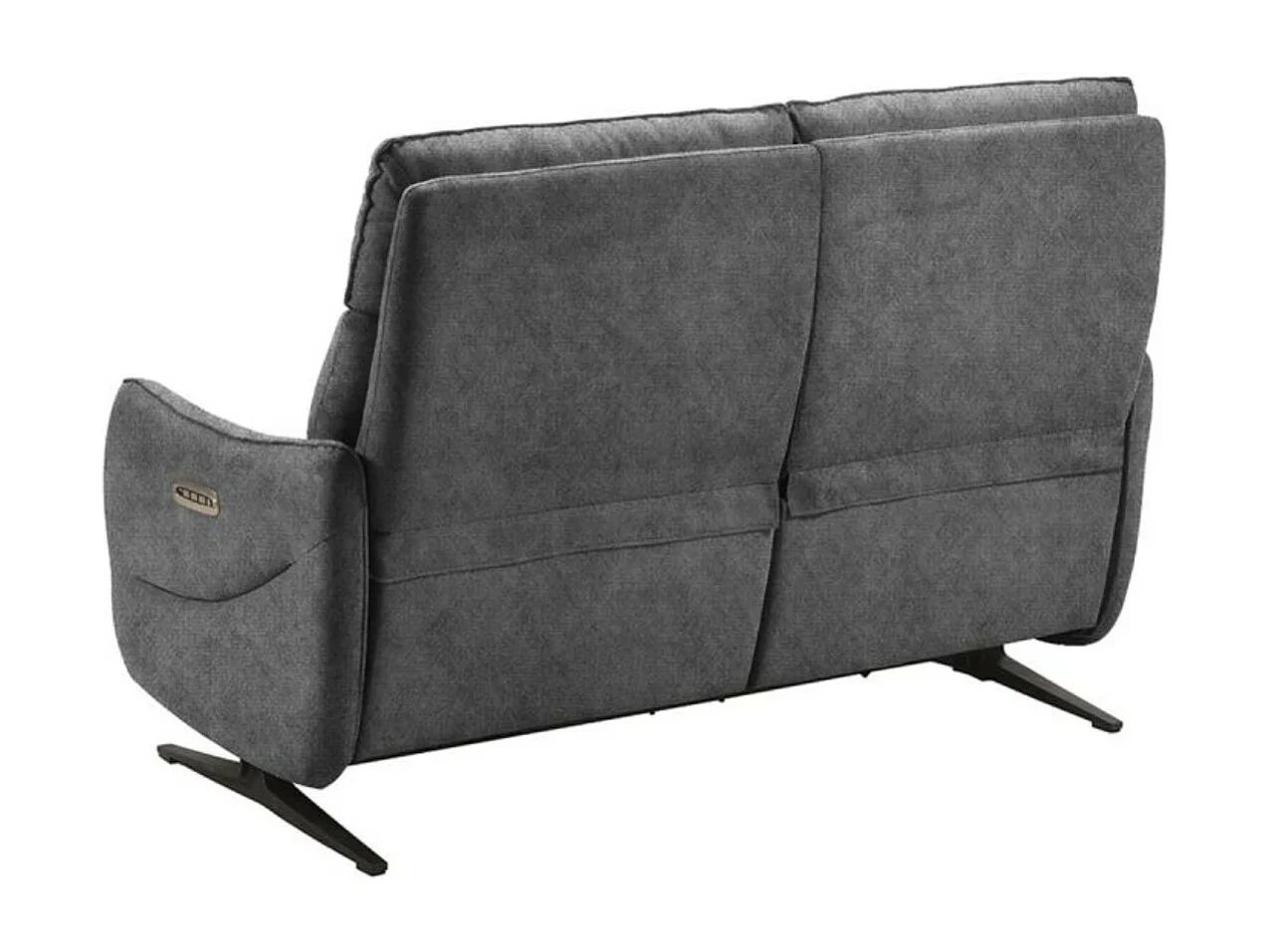 Canapé de relaxation en microfibre Kondonia-Couleur Gris-Système Electrique-3 places