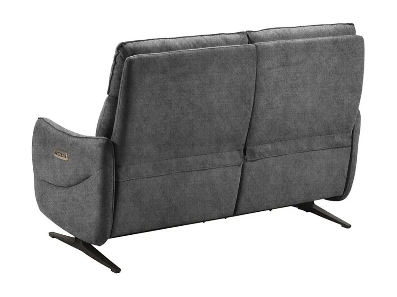 Sofá reclinable de microfibra Kondonia-Gris-Sistema Eléctrico-3 plazas