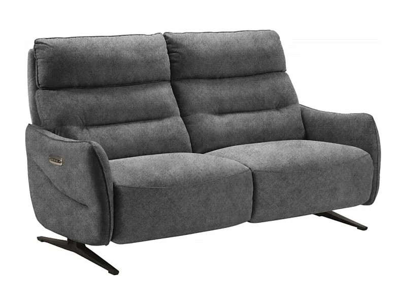 Kondonia microvezel ontspanningsbank-Kleur Grijs-Systeem Elektrisch-Aantal plaatsen) 3 plaatsen