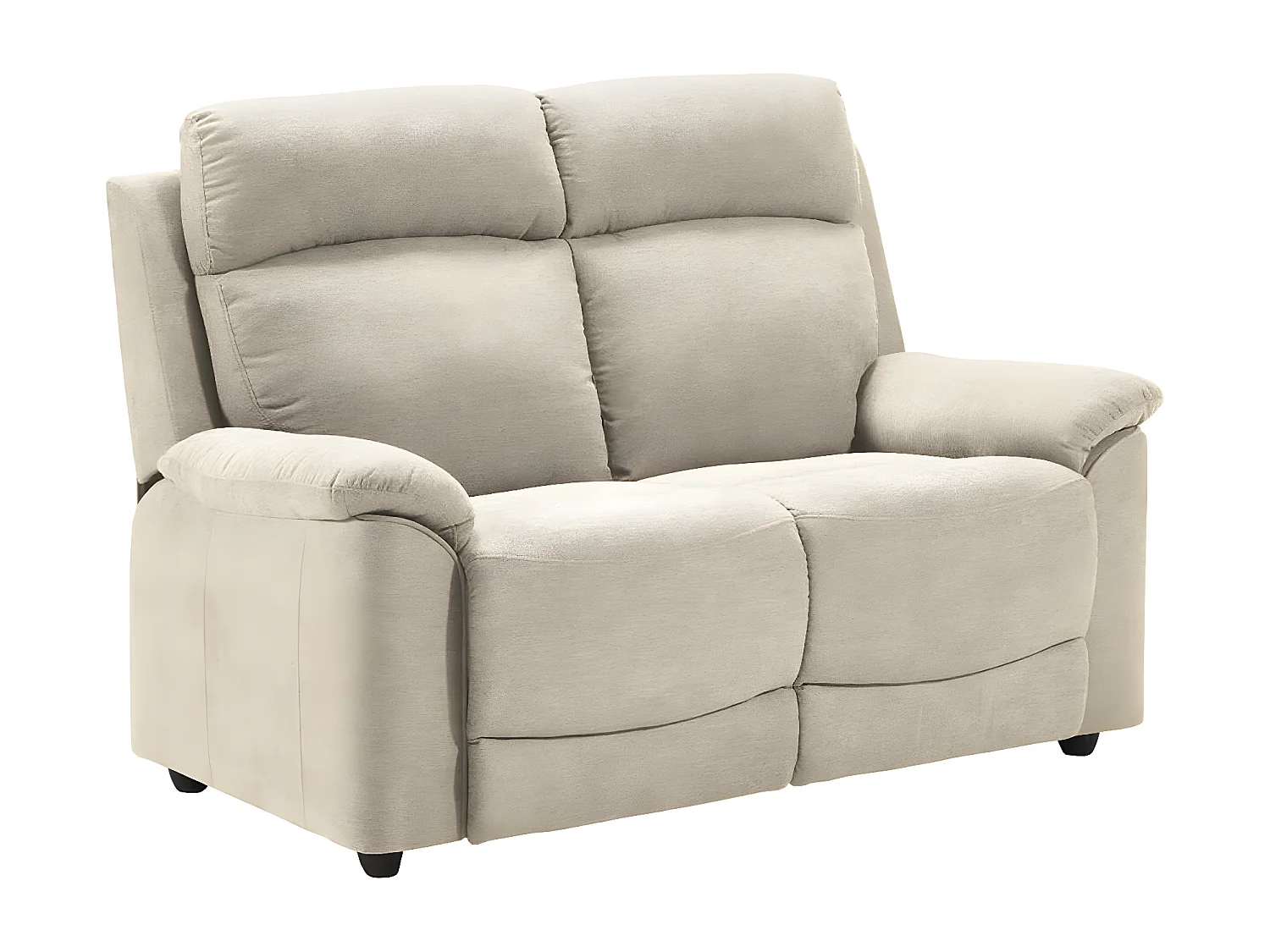 Canapé de relaxation en tissu Katika-Couleur Beige clair-Système Fixe - sans relax-2 places