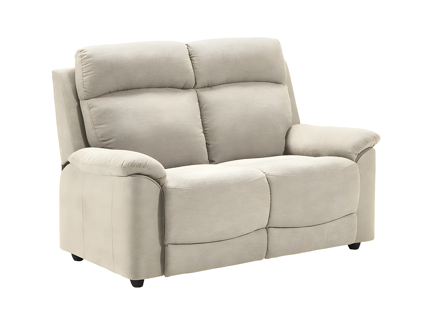 Canapé de relaxation en tissu Katika-Couleur Beige clair-Système Fixe - sans relax-2 places