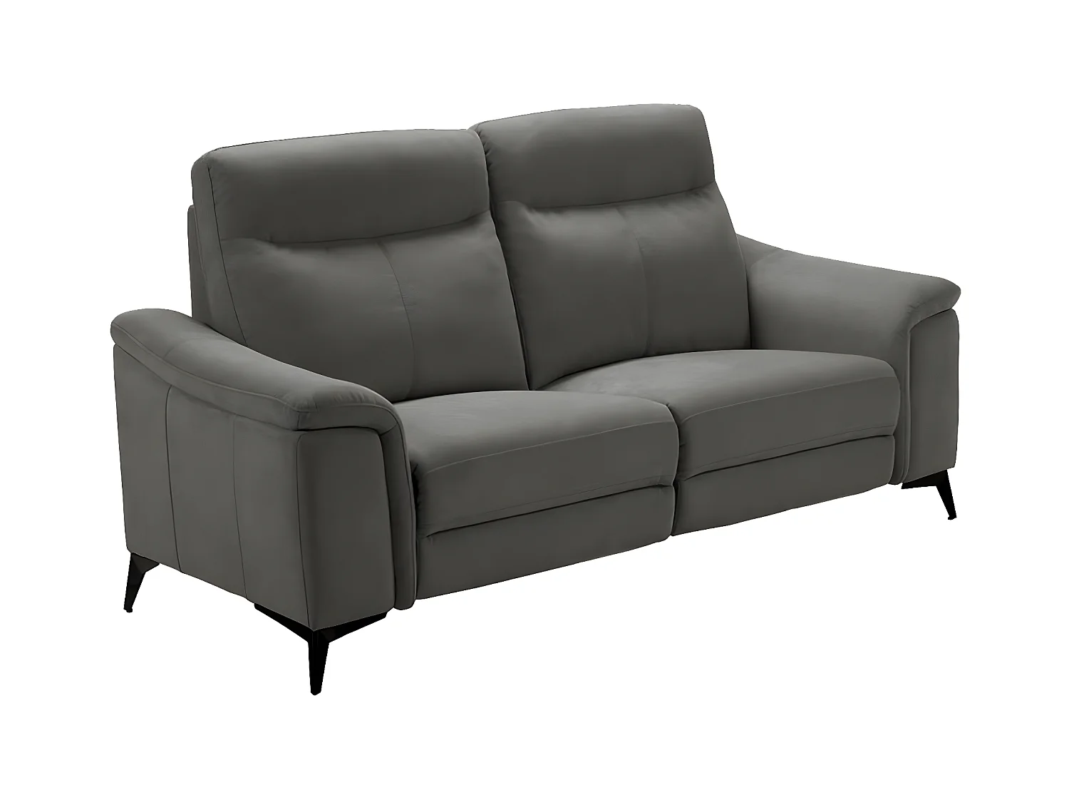 Canapé de relaxation électrique microfibre Kuiza-Couleur Gris foncé-2 places fixe