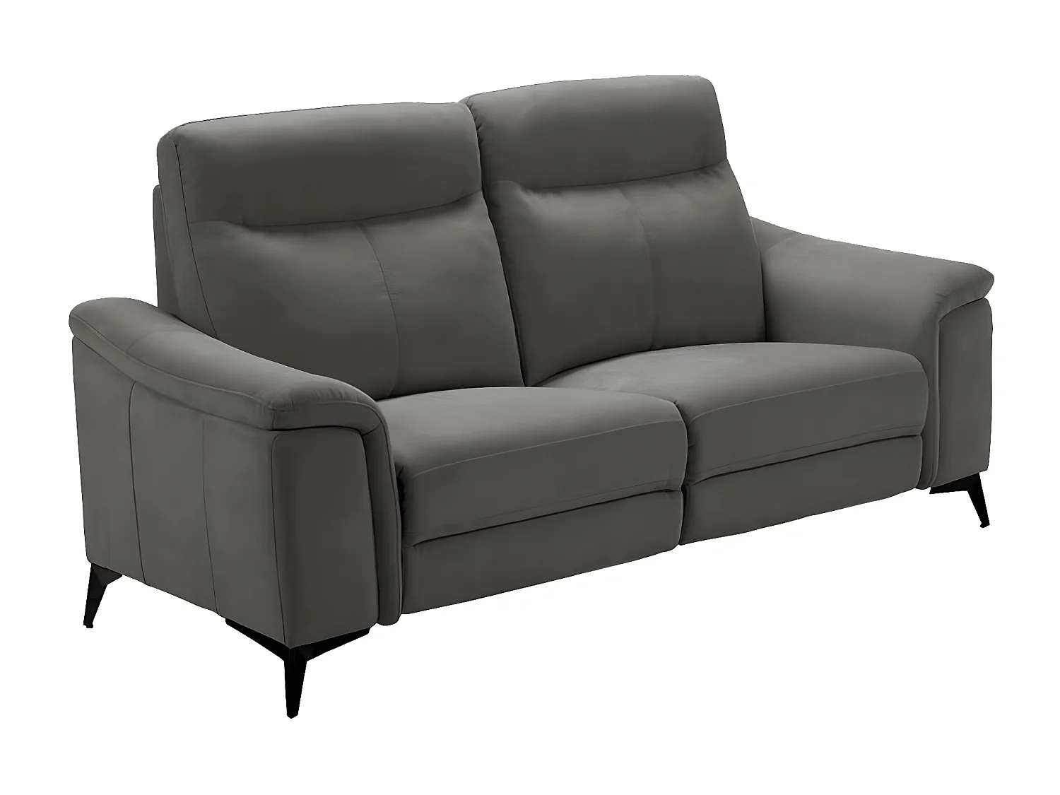 Canapé microfibre Kuiza-Gris foncé-2 places fixe