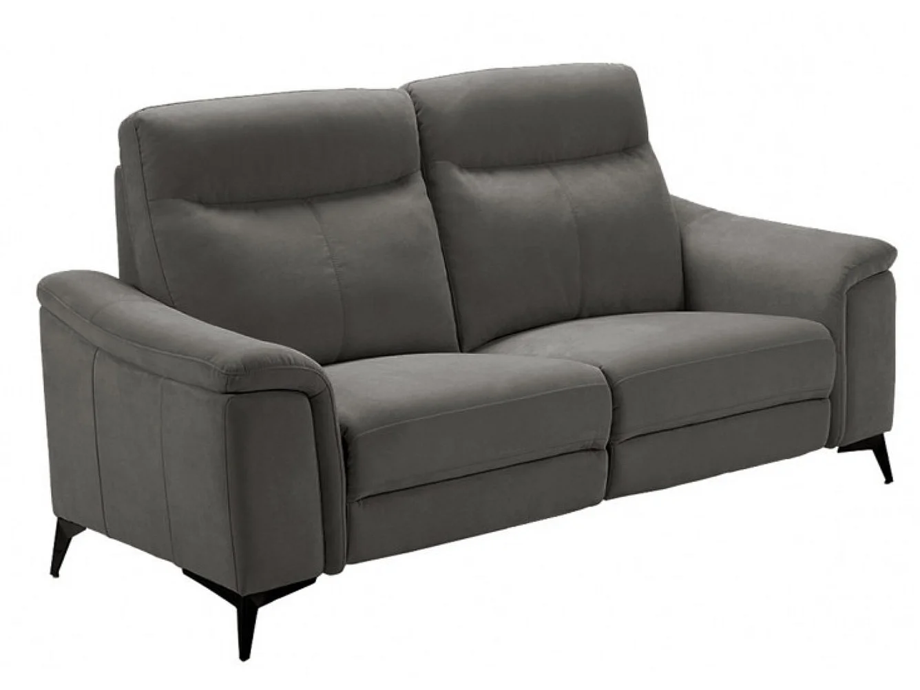 Canapé microfibre Kuiza-Gris foncé-2 places fixe