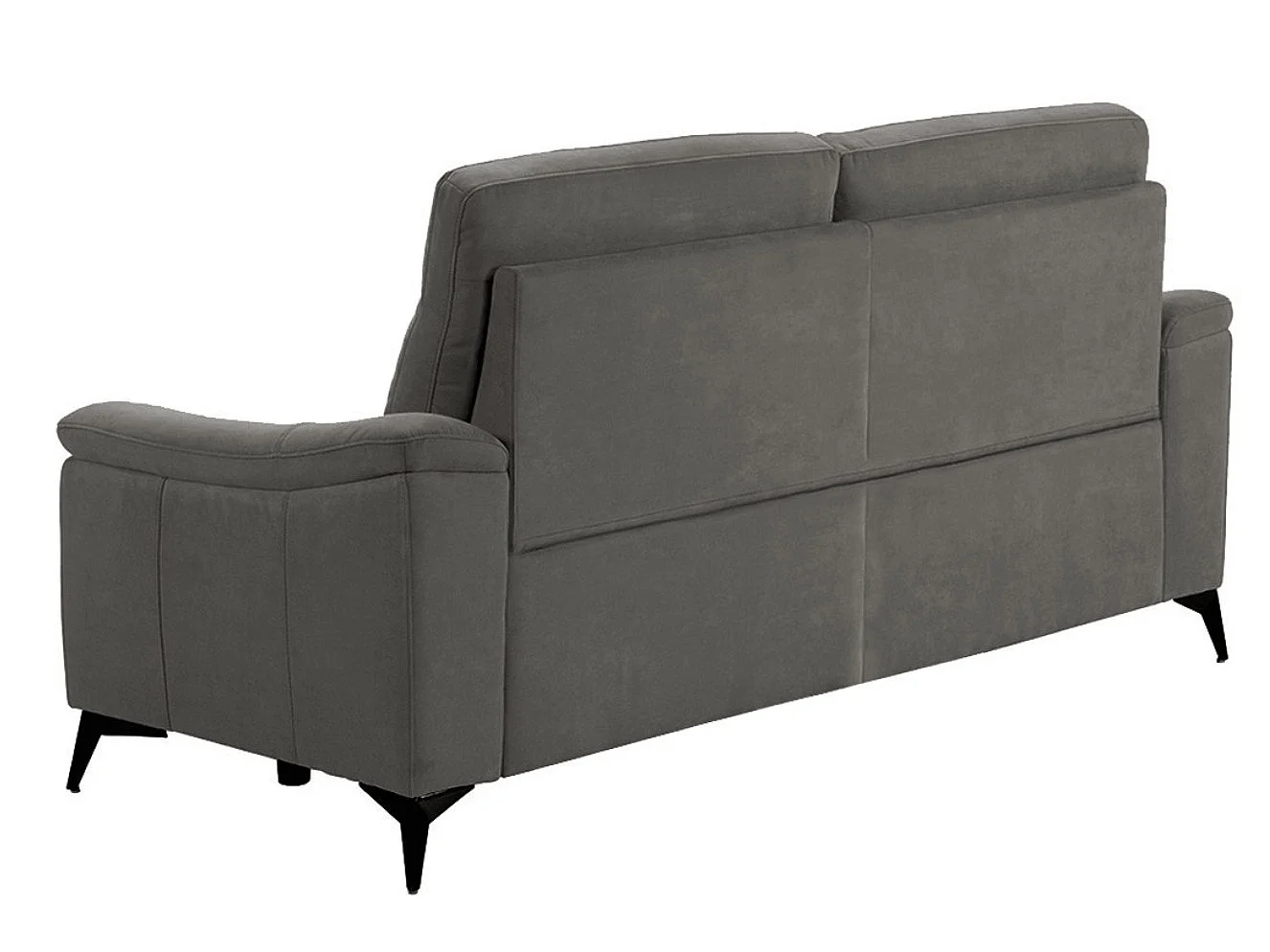 Canapé microfibre Kuiza-Gris foncé-2 places fixe