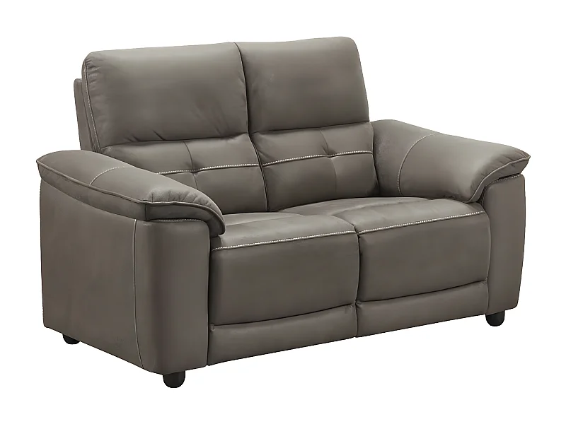 Canapé de relaxation électrique en microfibre Kleman-Couleur Gris foncé-2 places fixe