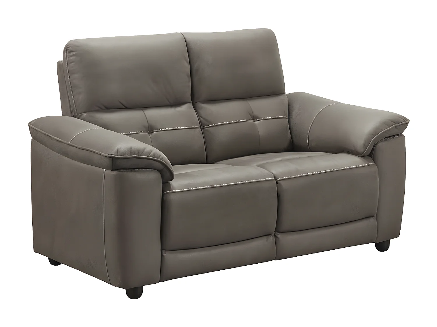 Canapé de relaxation électrique en microfibre Kleman-Couleur Gris foncé-2 places fixe