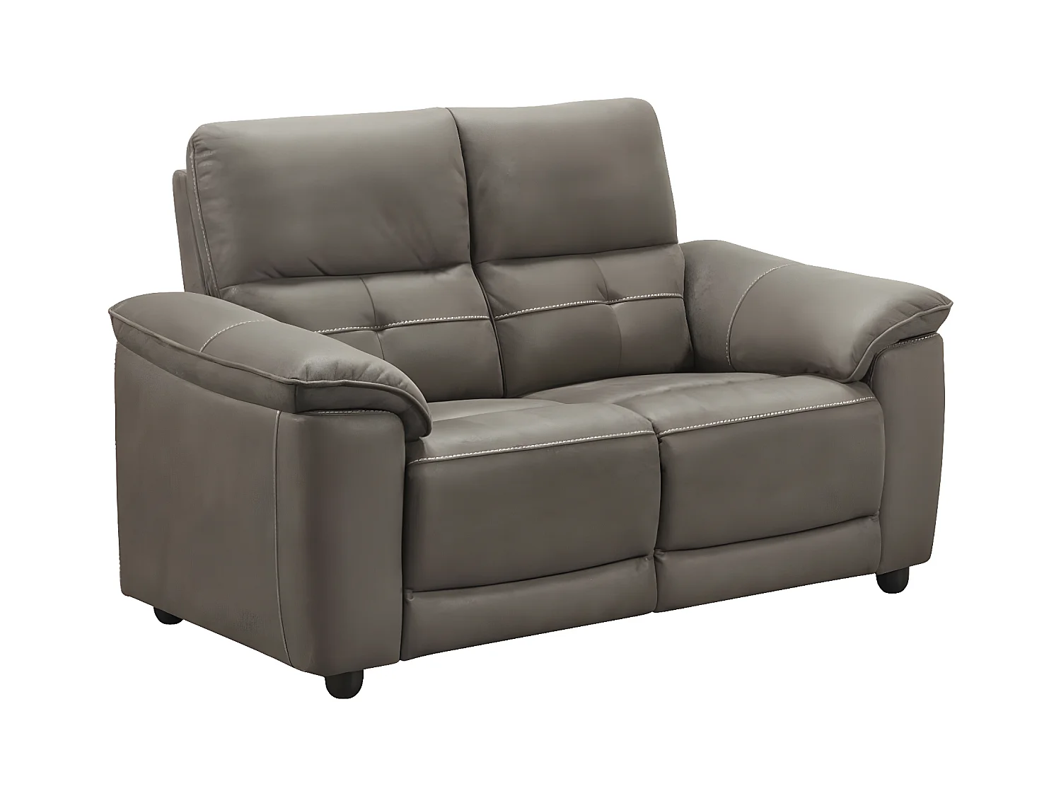Canapé de relaxation électrique en microfibre Kleman-Couleur Gris foncé-2 places fixe