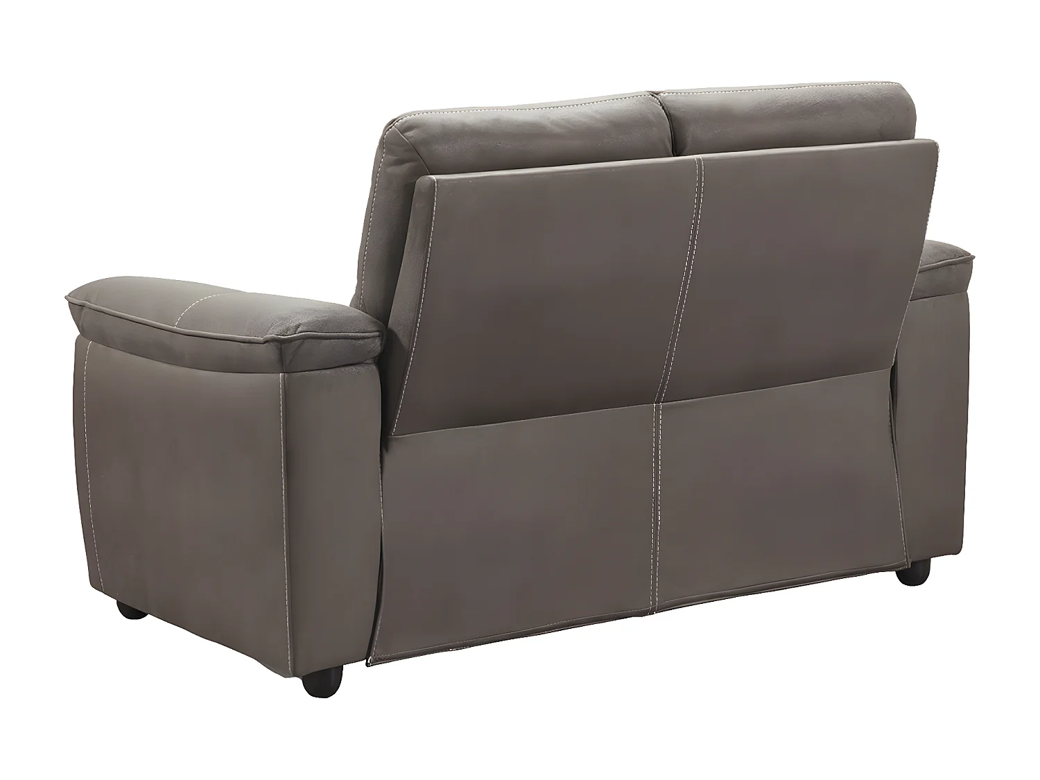 Canapé de relaxation électrique en microfibre Kleman-Couleur Gris foncé-2 places fixe