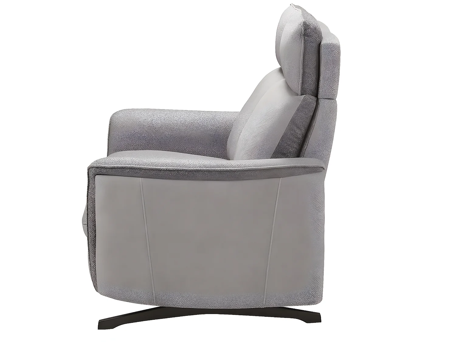 Canapé de relaxation tissu chiné Riloza-Gris clair-2 places fixe