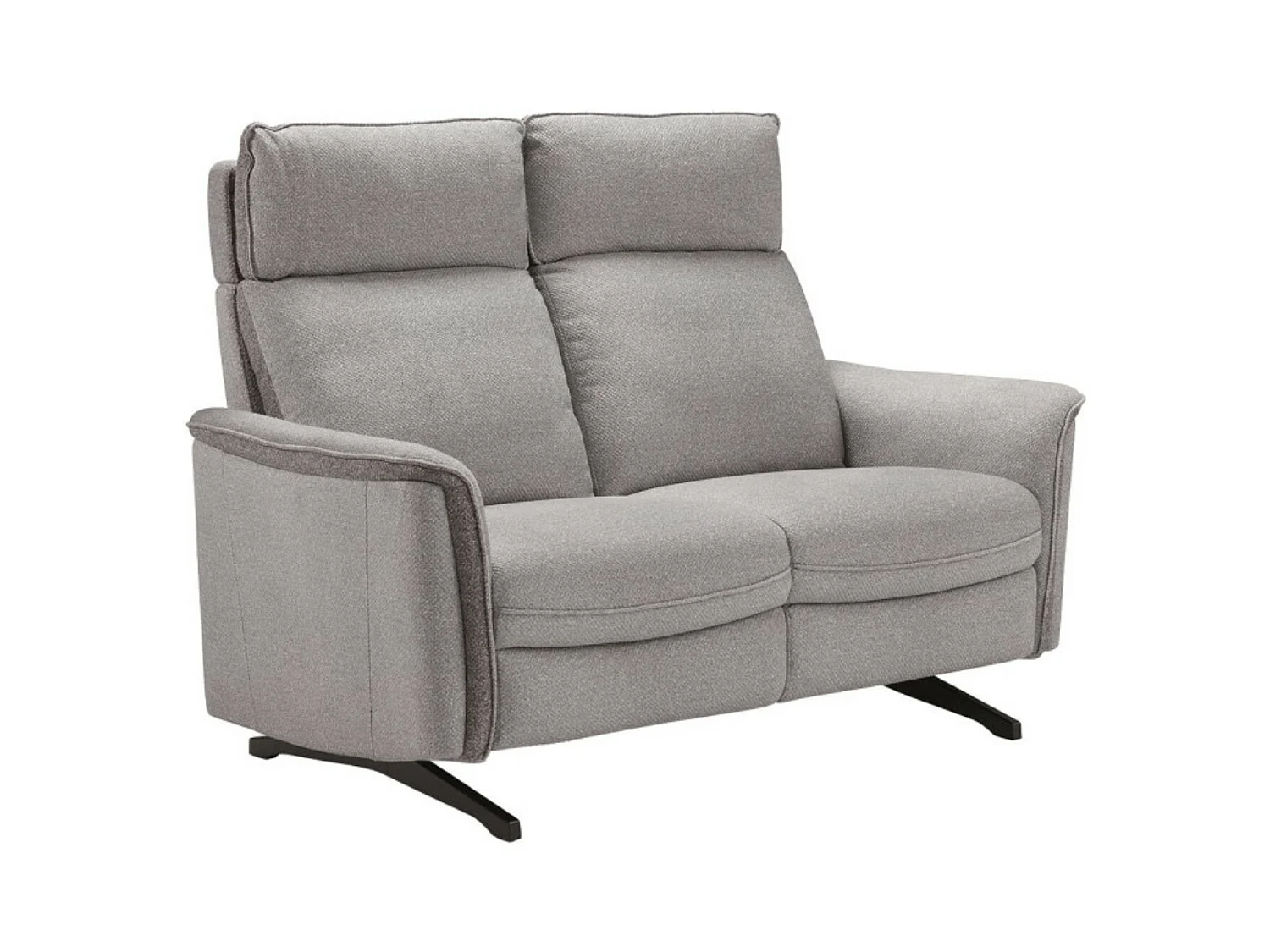 Canapé de relaxation électrique tissu chiné Riloza-Couleur Gris clair-2 places fixe