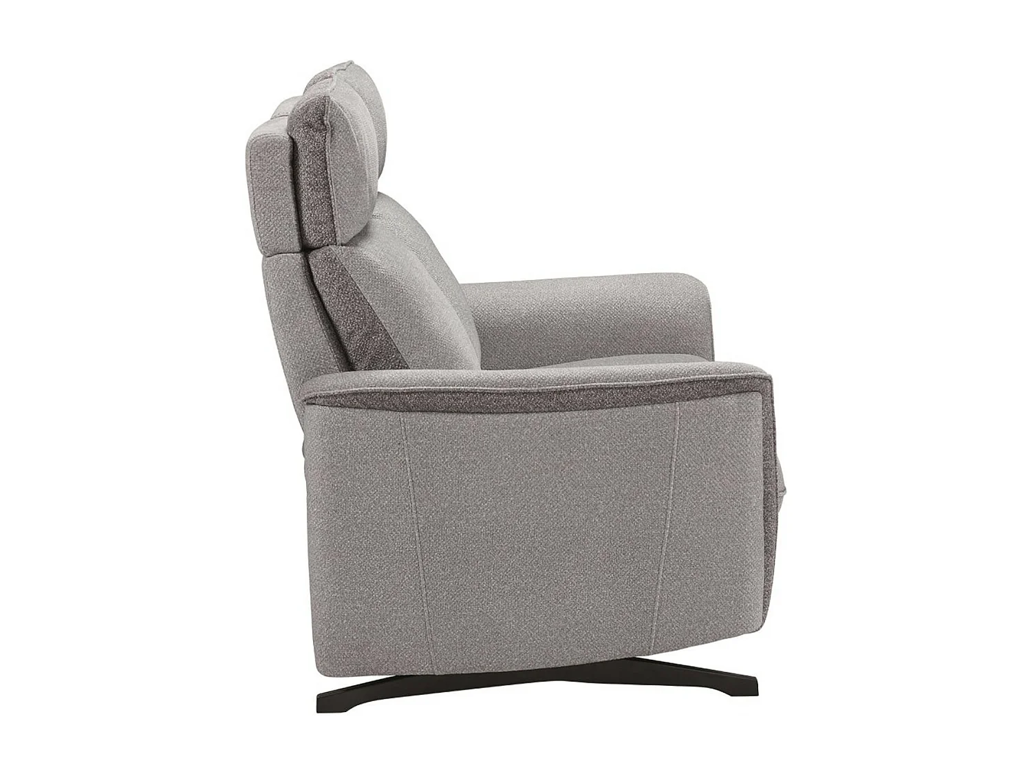 Canapé de relaxation tissu chiné Riloza-Gris clair-2 places fixe