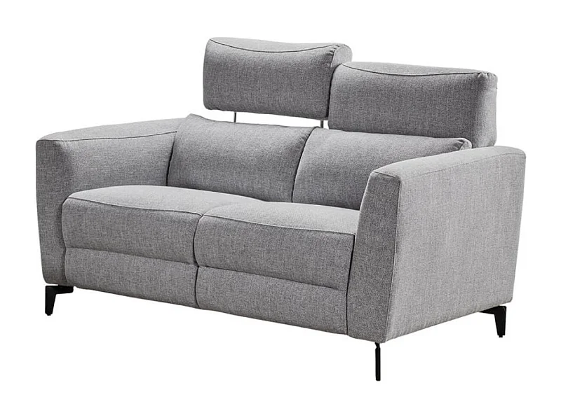 Canapé de relaxation en tissu Bakay-Gris foncé-Système Fixe - sans relax-2 places