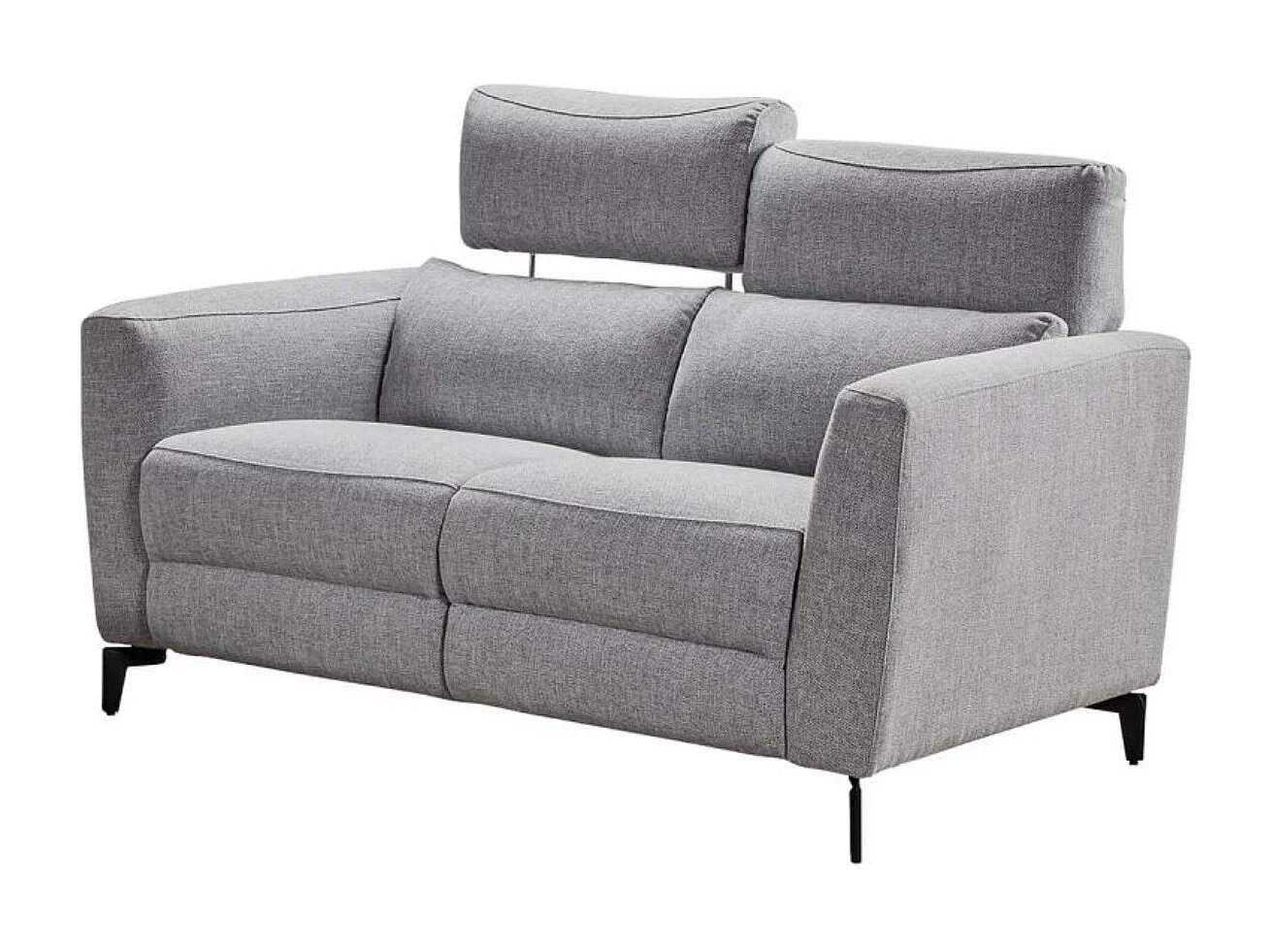 Canapé de relaxation en tissu Bakay-Gris foncé-Système Fixe - sans relax-2 places