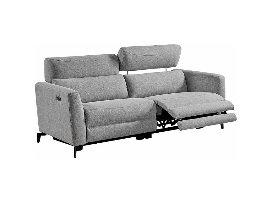 Canapé de relaxation électrique en tissu Bakay-Couleur Gris foncé-Système Fixe - sans relax-2 places
