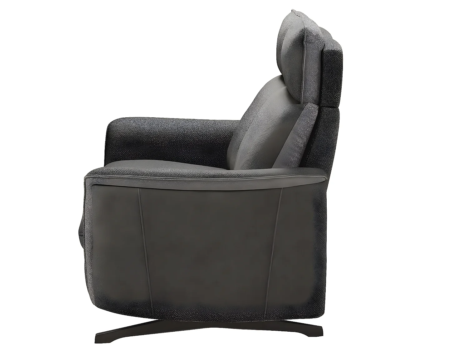 Canapé de relaxation tissu chiné Riloza-Gris foncé-2 places fixe