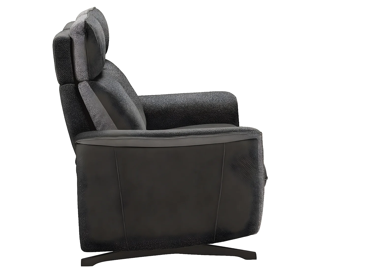 Canapé de relaxation tissu chiné Riloza-Gris foncé-2 places fixe