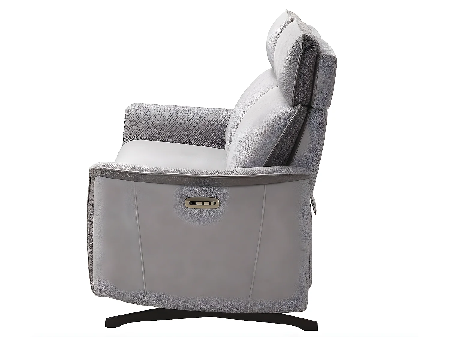 Canapé de relaxation tissu chiné Riloza-Gris clair-3 places relax électrique