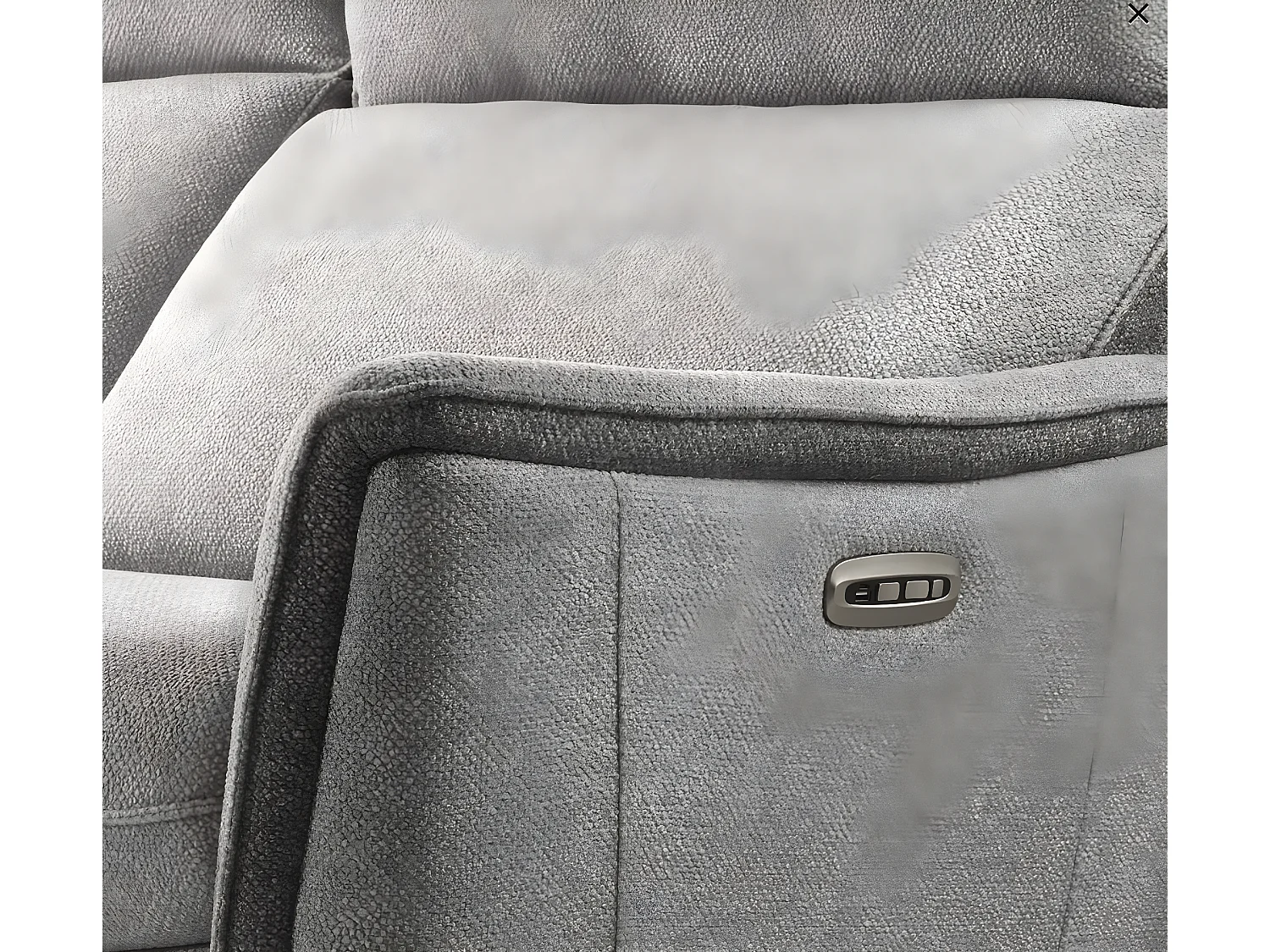 Canapé de relaxation tissu chiné Riloza-Gris clair-3 places relax électrique