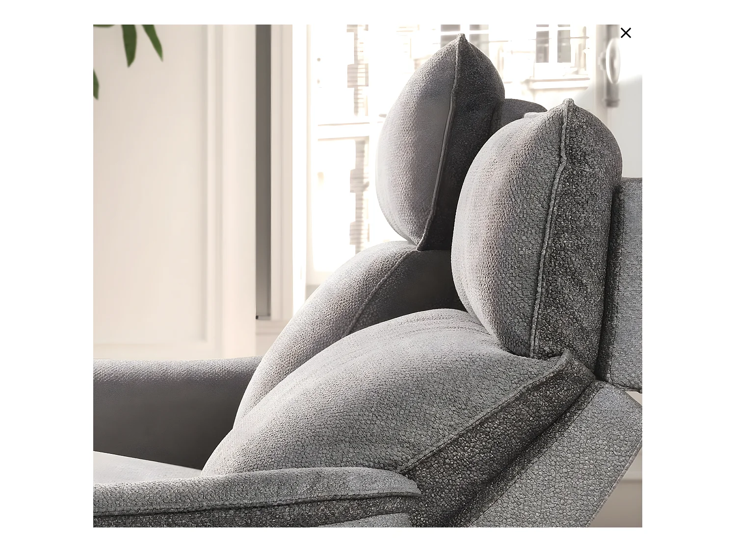 Elektrische relaxbank Riloza gemêleerde stof-Kleur Lichtgrijs-Aantal plaatsen) 3-zits elektrische relax