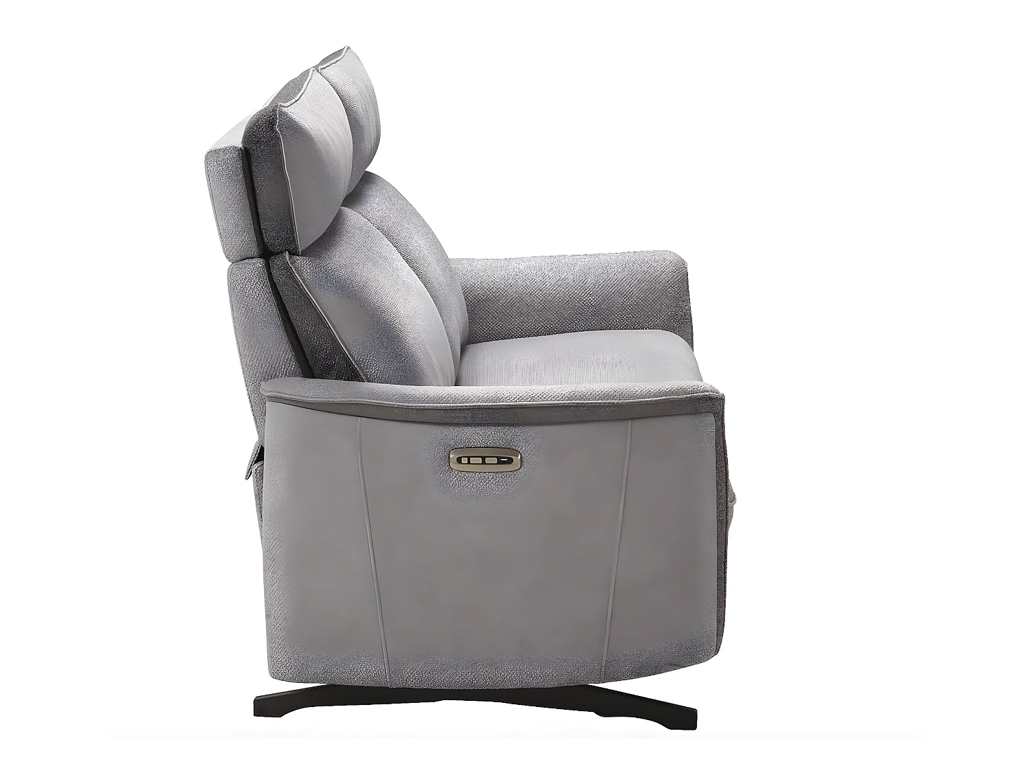 Elektrische relaxbank Riloza gemêleerde stof-Kleur Lichtgrijs-Aantal plaatsen) 3-zits elektrische relax