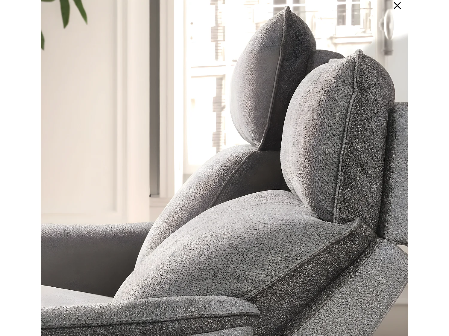 Canapé de relaxation tissu chiné Riloza-Gris clair-3 places relax électrique