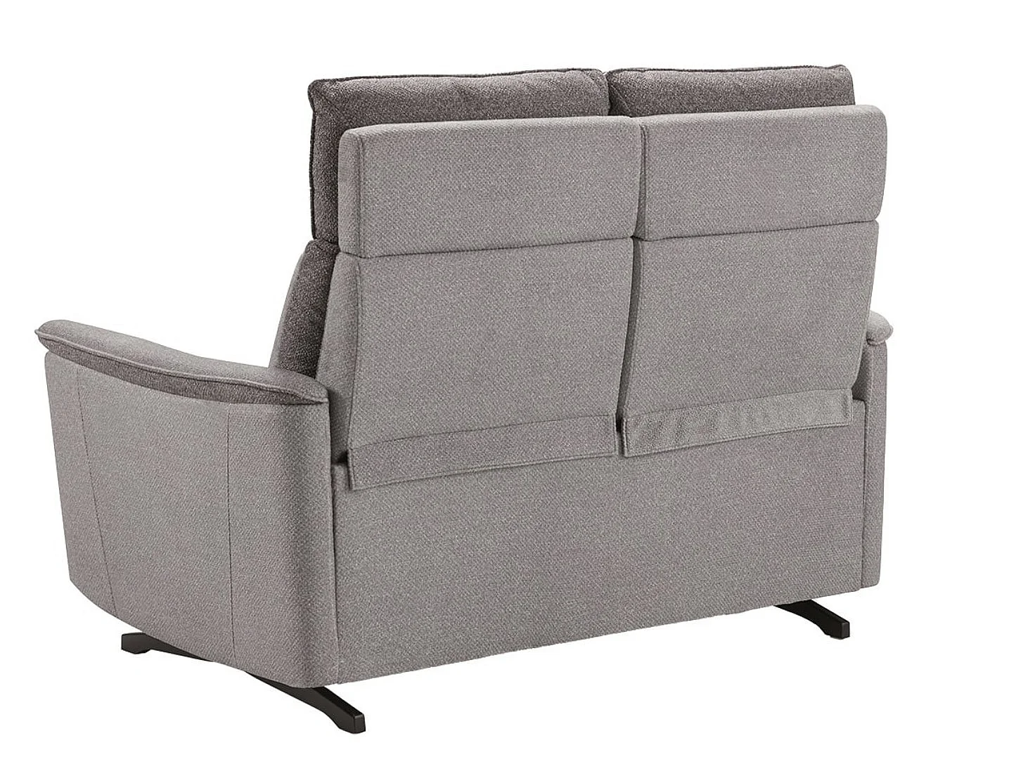 Canapé de relaxation tissu chiné Riloza-Gris clair-3 places relax électrique