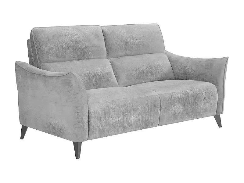 Canapé de relaxation électrique tissu chenillé doux et moelleux Bakay-Couleur Gris clair-2 places fixe