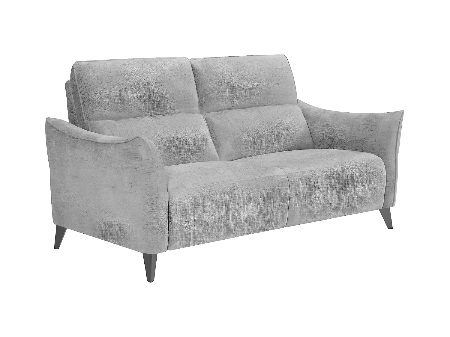 Canapé de relaxation électrique tissu chenillé doux et moelleux Bakay-Couleur Gris clair-2 places fixe