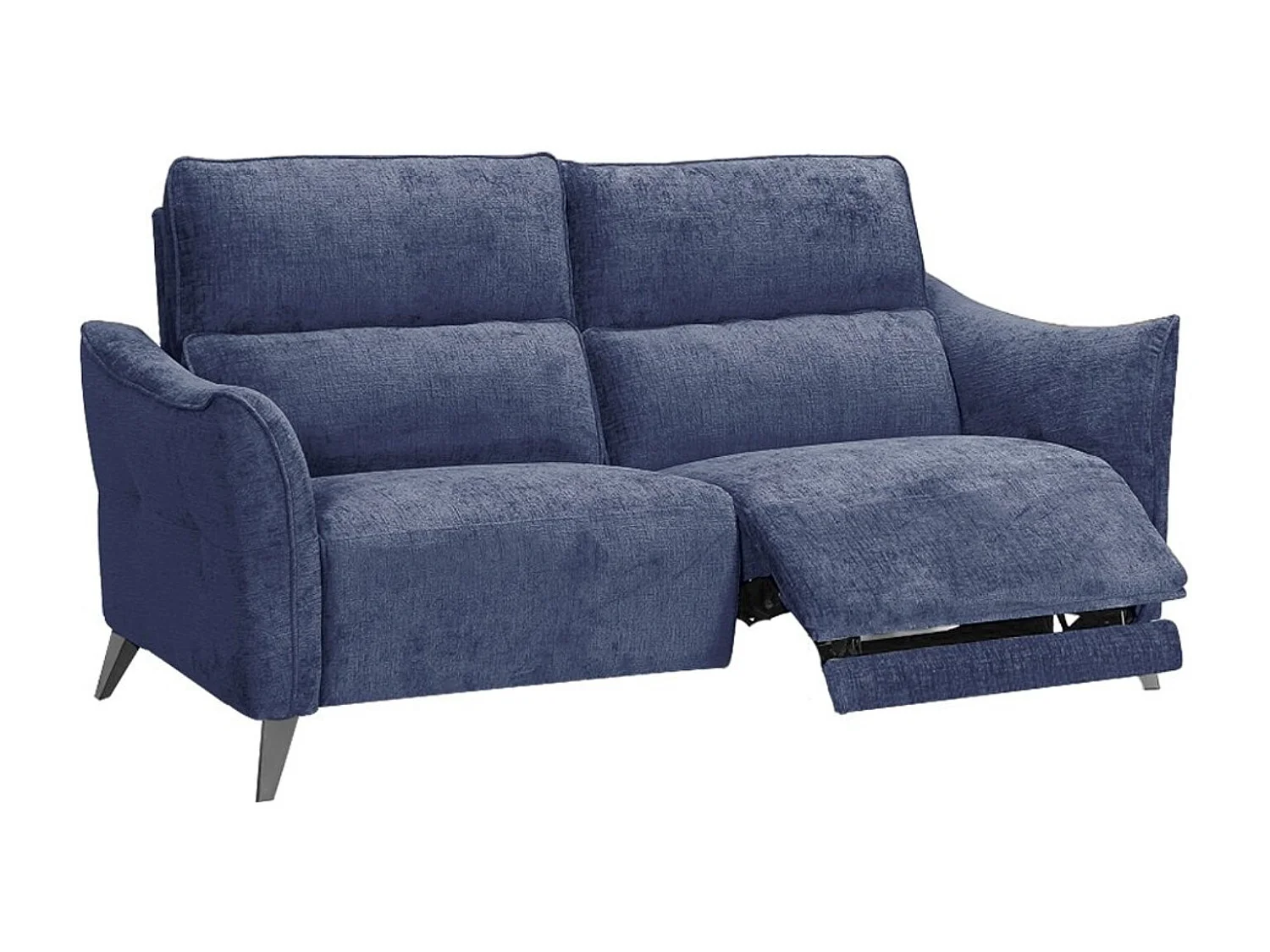 Canapé tissu chenillé doux et moelleux Bakay-Gris clair-2 places fixe