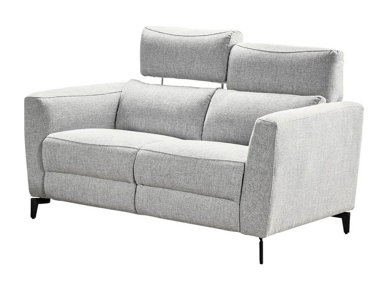 Canapé de relaxation en tissu Bakay-Gris clair-Système Fixe - sans relax-2 places