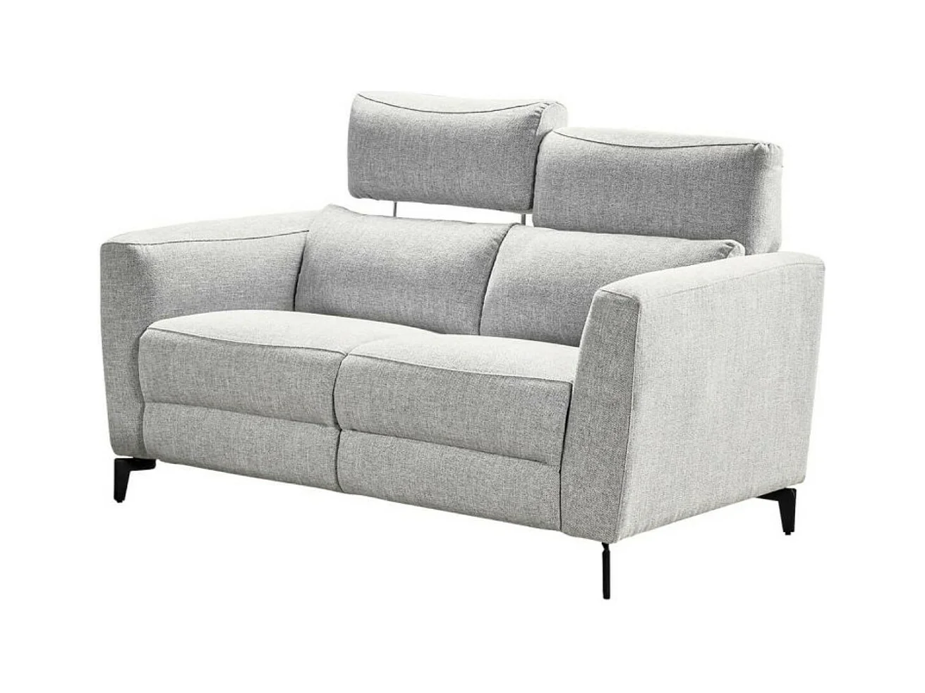 Canapé de relaxation électrique en tissu Bakay-Couleur Gris clair-Système Fixe - sans relax-2 places