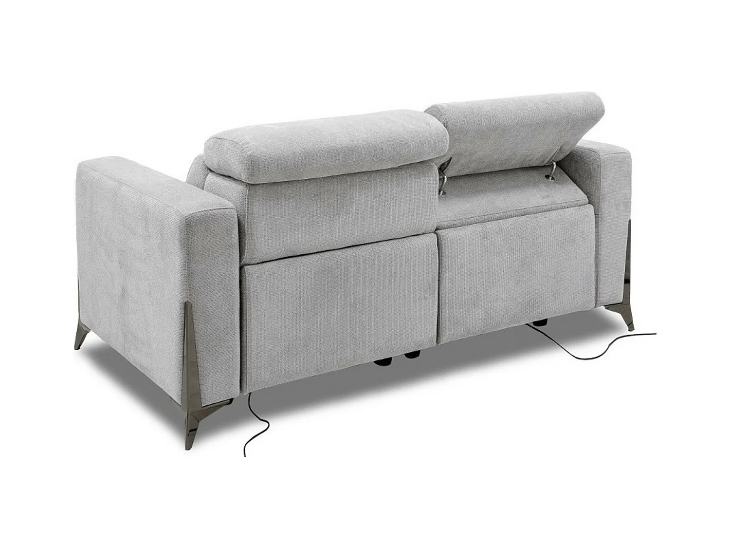Canapé de relaxation électrique en tissu Bakay-Couleur Gris clair-Système Fixe - sans relax-2 places