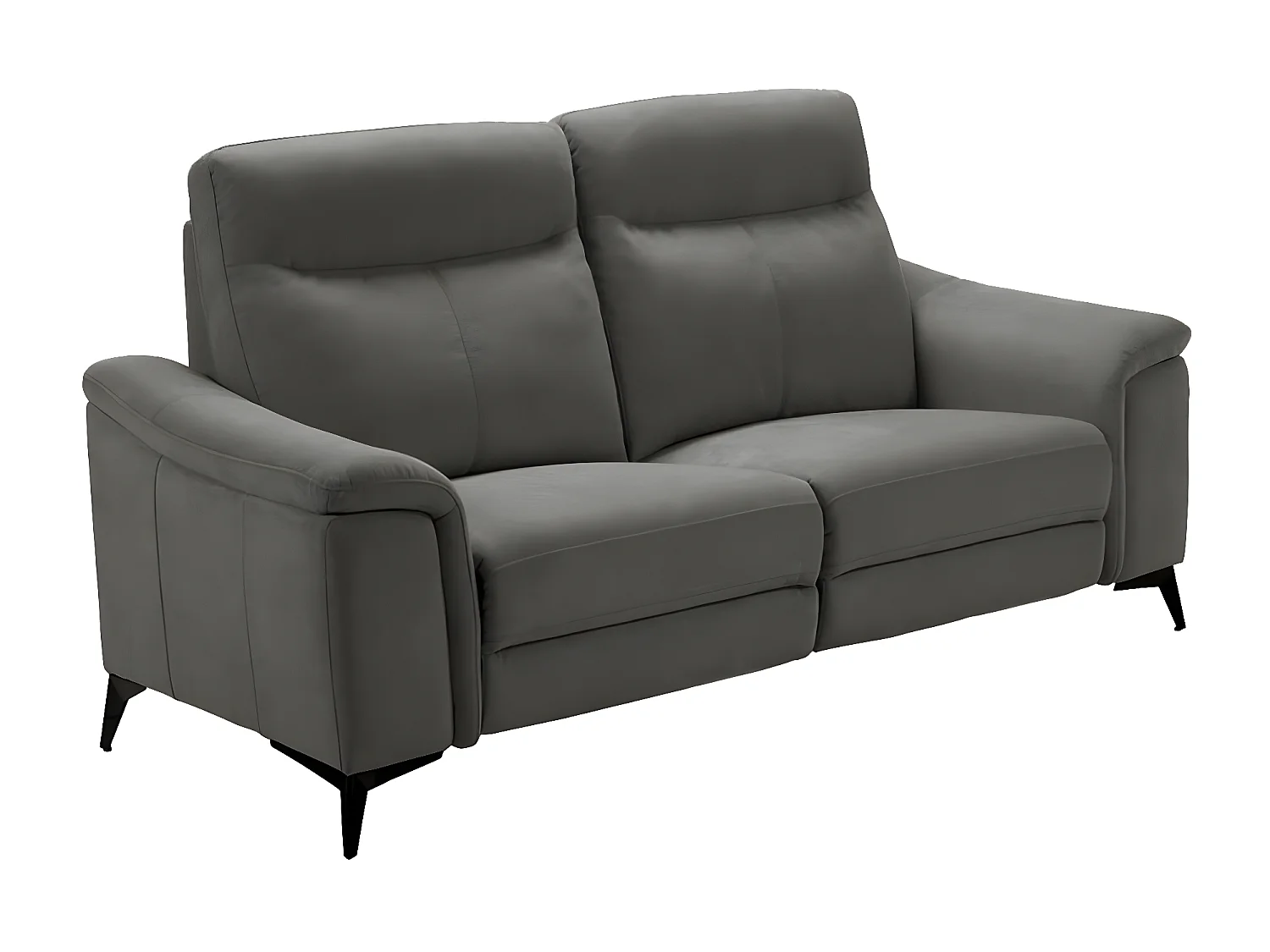 Canapé de relaxation électrique microfibre Kuiza-Couleur Beige clair-2 places relax électrique