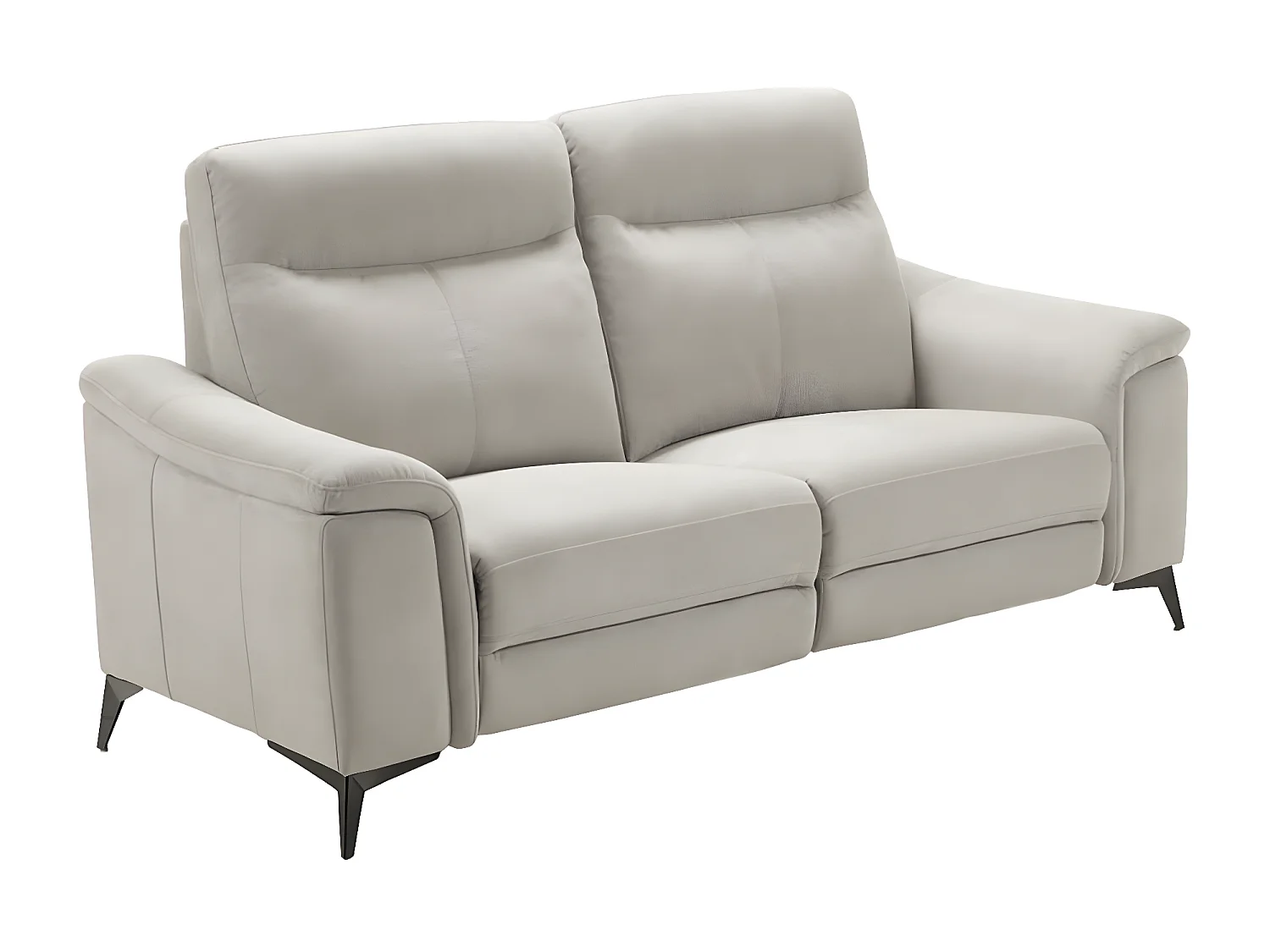 Canapé microfibre Kuiza-Beige clair-2 places relax électrique