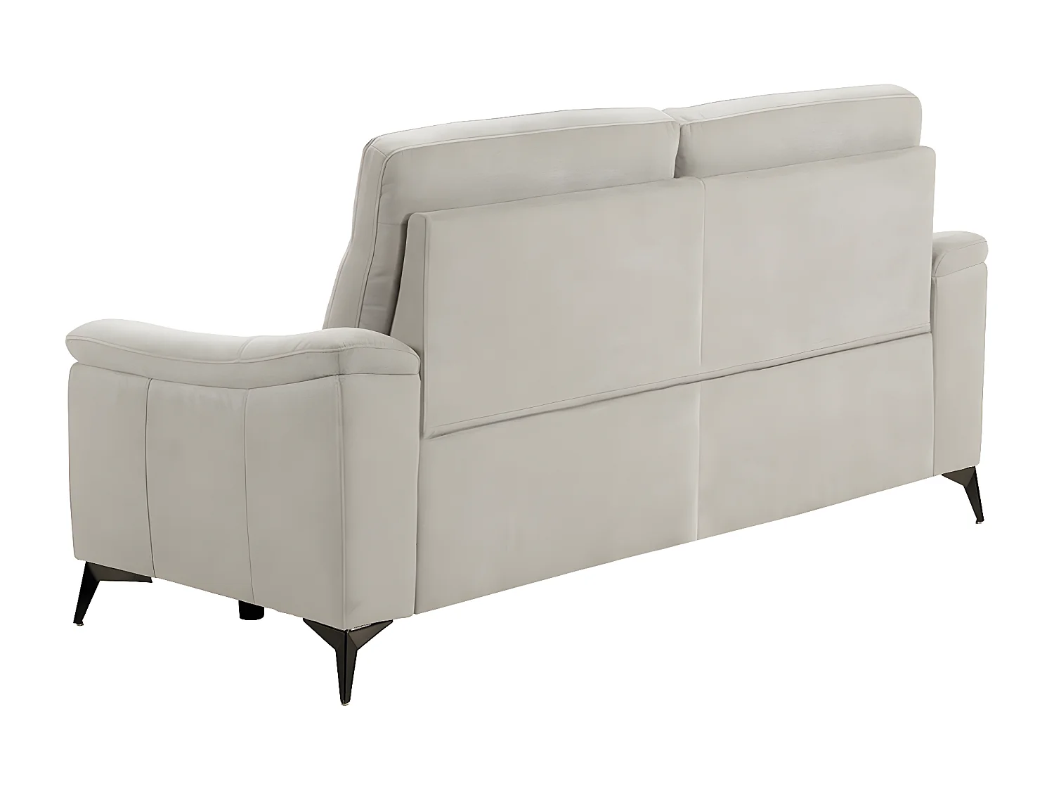 Canapé microfibre Kuiza-Beige clair-2 places relax électrique