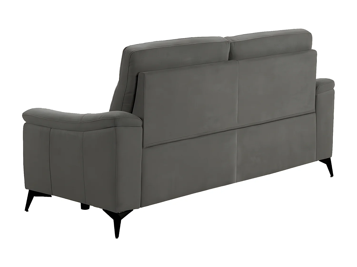 Canapé microfibre Kuiza-Gris foncé-2 places relax électrique