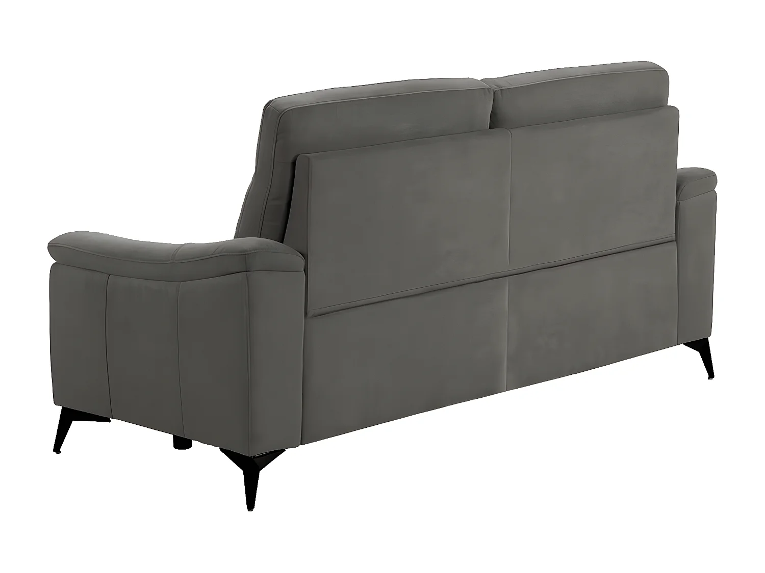 Canapé microfibre Kuiza-Gris foncé-2 places relax électrique