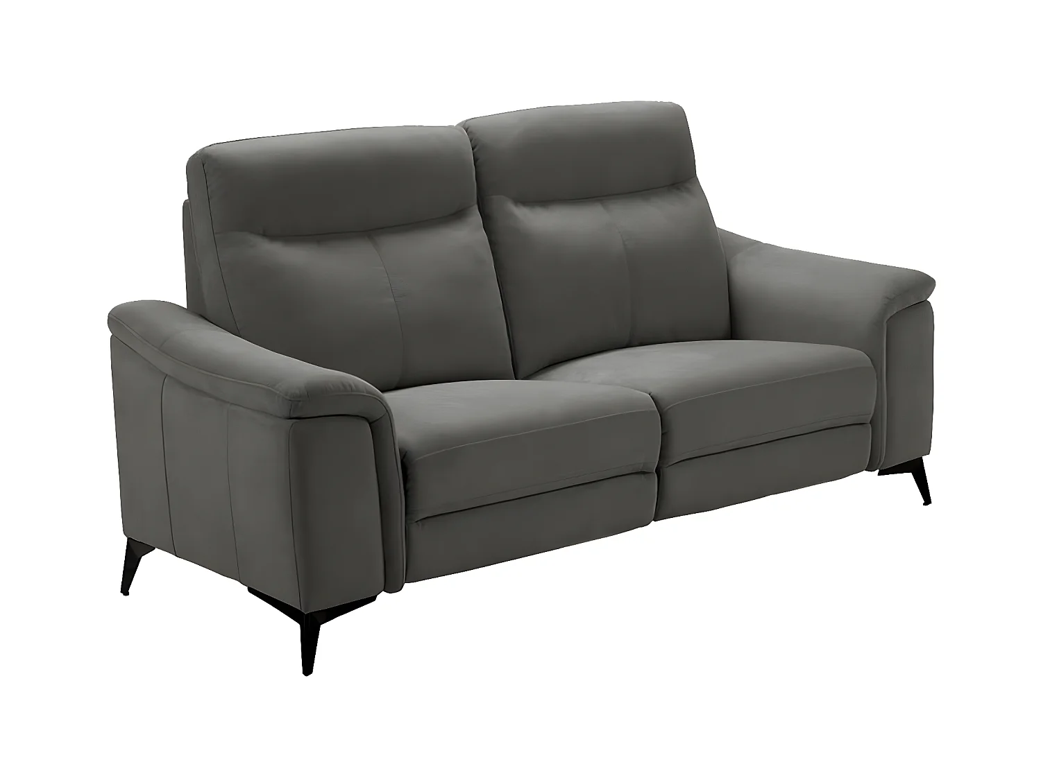 Kuiza microvezel elektrische relaxbank-Kleur Donkergrijs-Aantal plaatsen) 2 elektrische relaxstoelen