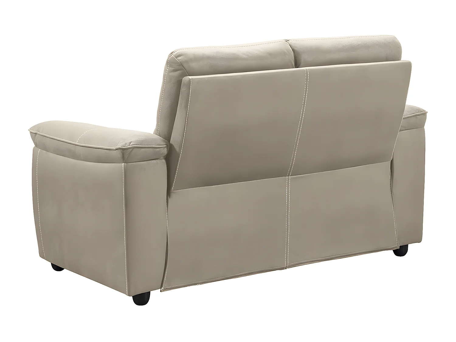 Canapé de relaxation électrique en microfibre Kleman-Couleur Beige-2 places fixe