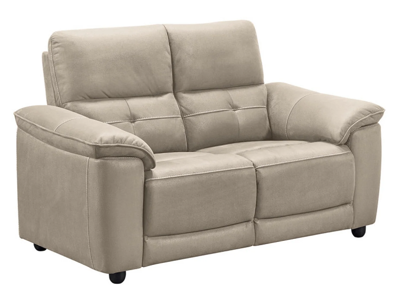 Canapé de relaxation en microfibre Kleman-Couleur Beige-2 places fixe