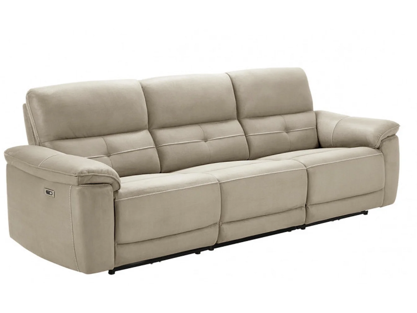 Canapé de relaxation en microfibre Kleman-Couleur Beige-2 places fixe