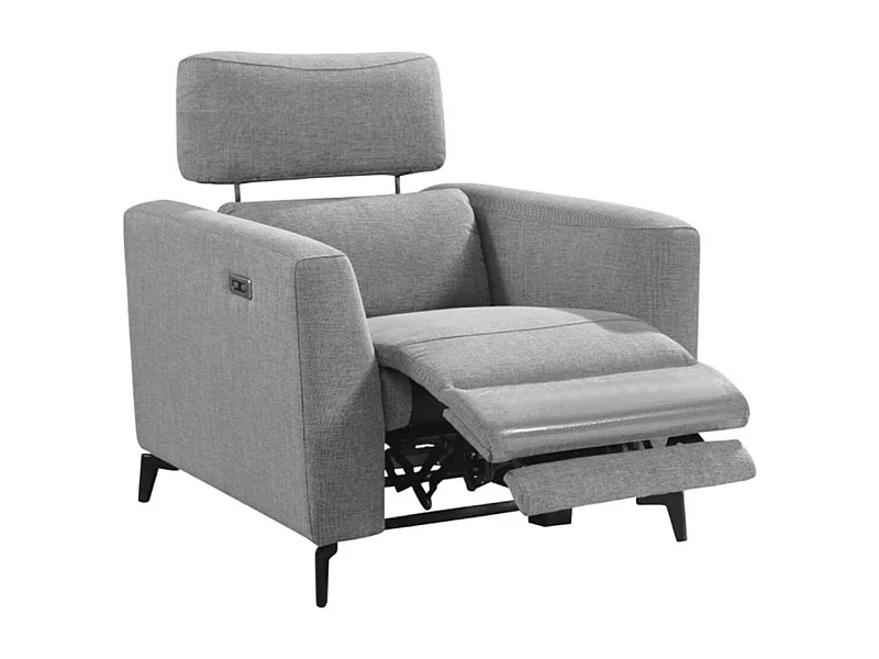Canapé de relaxation en tissu Bakay-Gris foncé-Système Electrique-1 place fauteuil