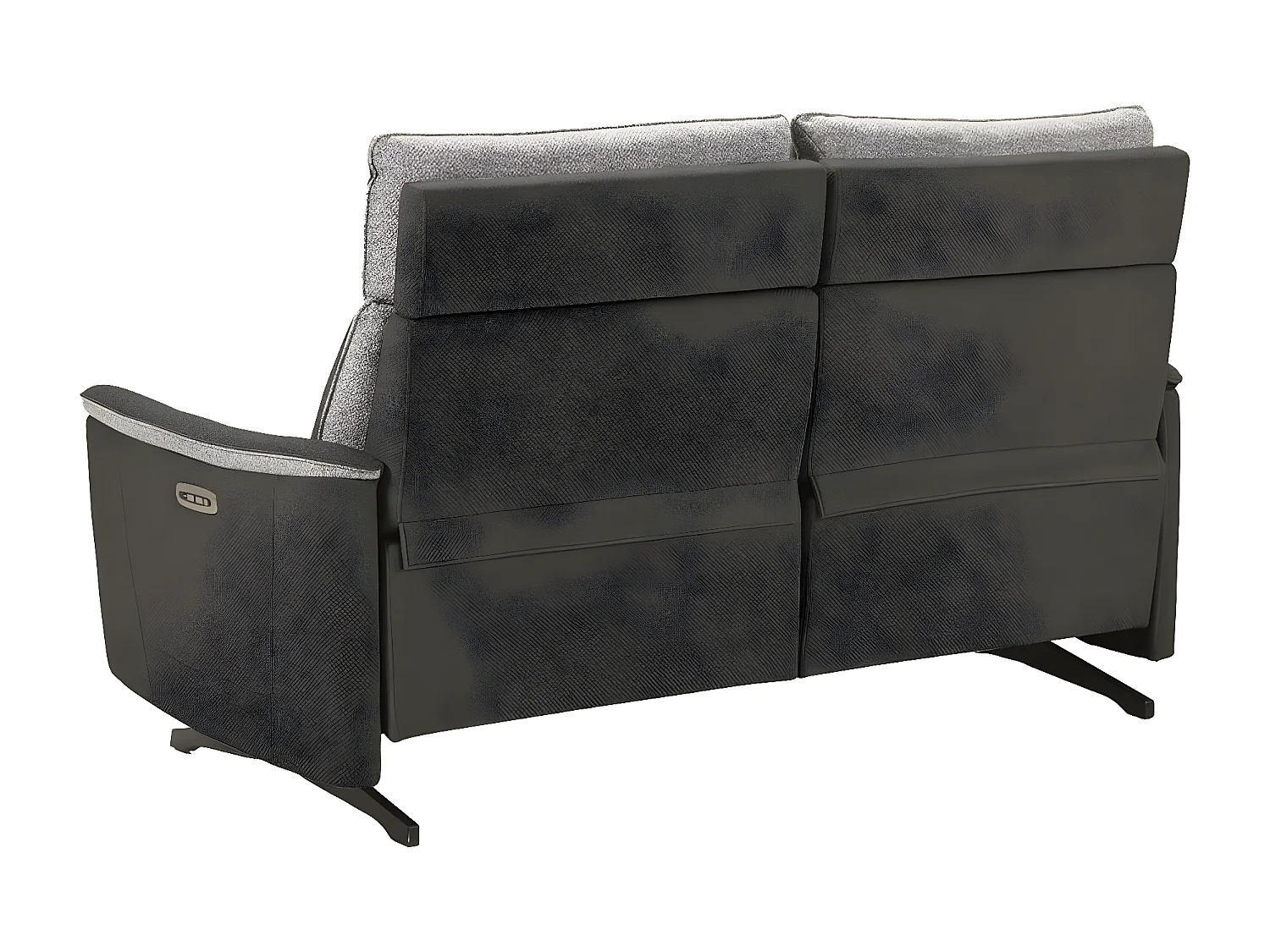 Canapé de relaxation tissu chiné Riloza-Gris foncé-3 places relax électrique