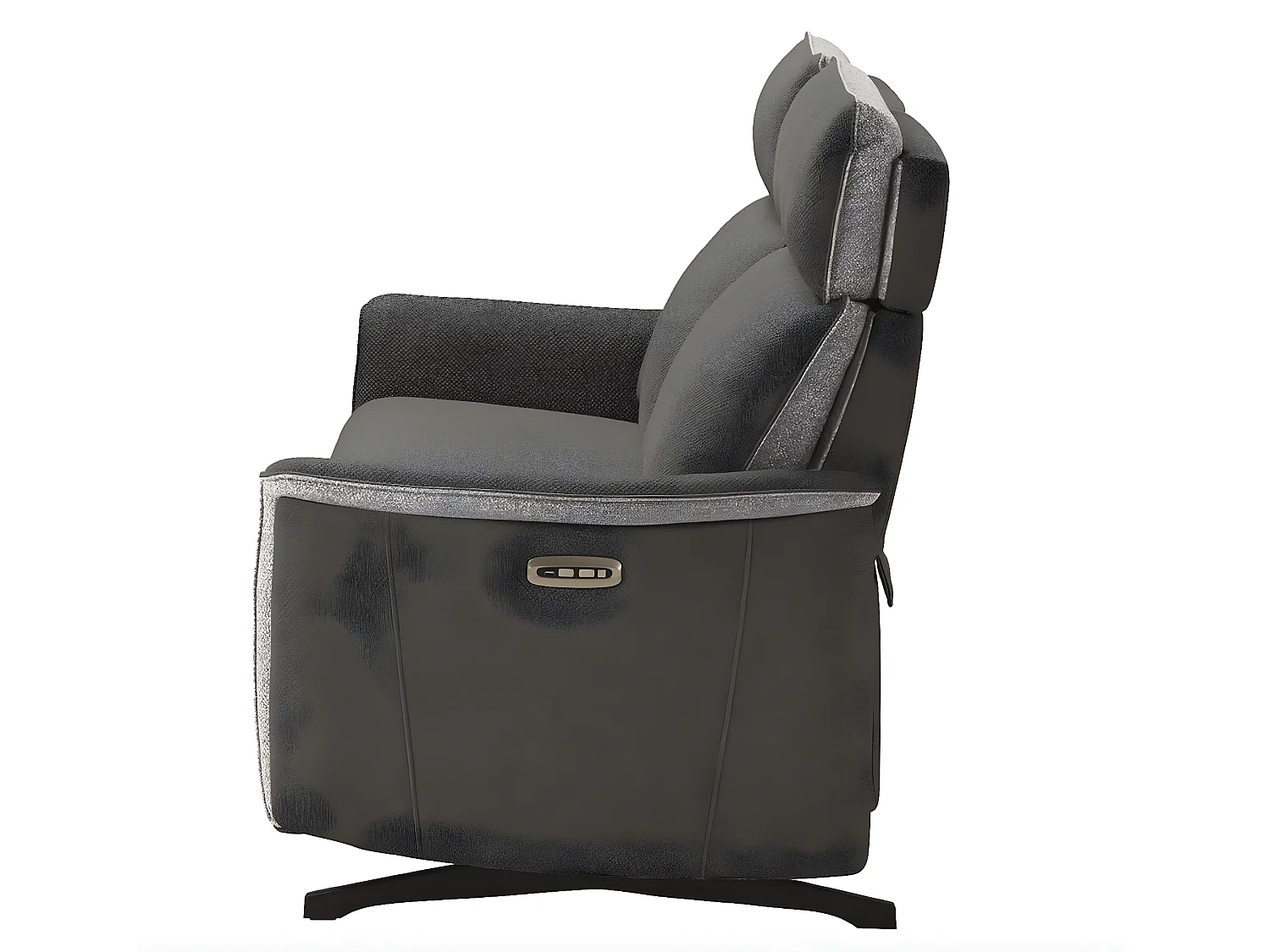 Canapé de relaxation tissu chiné Riloza-Gris foncé-3 places relax électrique