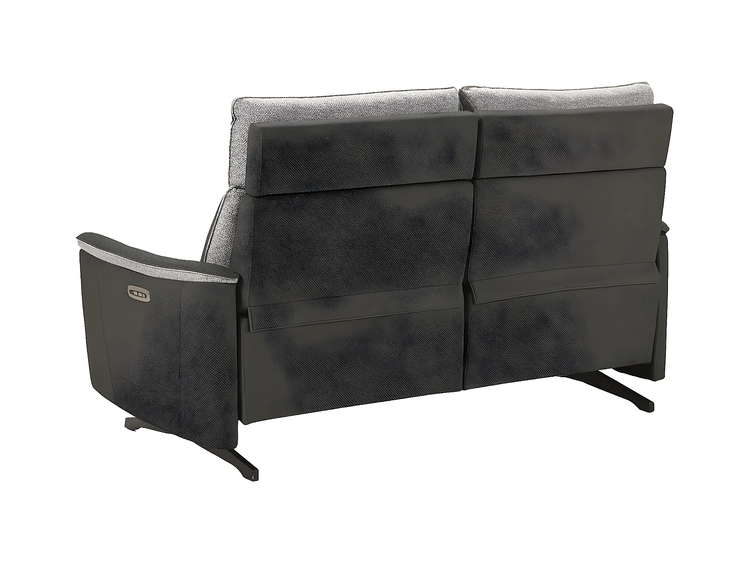 Elektrische relaxbank Riloza gemêleerde stof-Kleur Donkergrijs-Aantal plaatsen) 3-zits elektrische relax