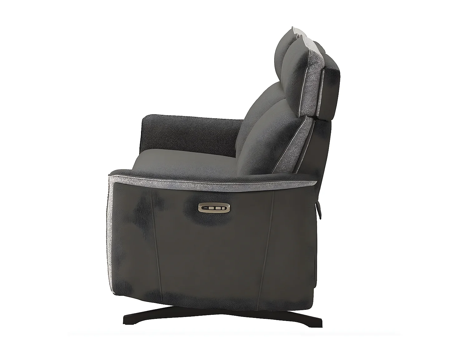 Elektrische relaxbank Riloza gemêleerde stof-Kleur Donkergrijs-Aantal plaatsen) 3-zits elektrische relax